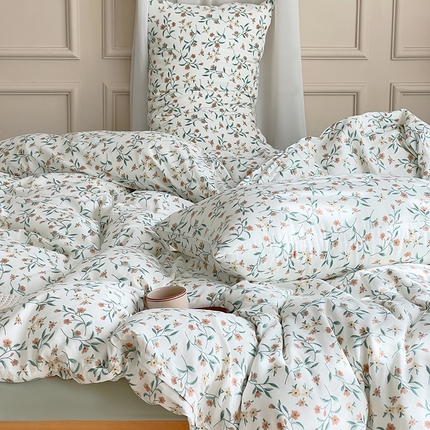 窝米 2023秋季新品全棉双层纱四件套系列 晚秋