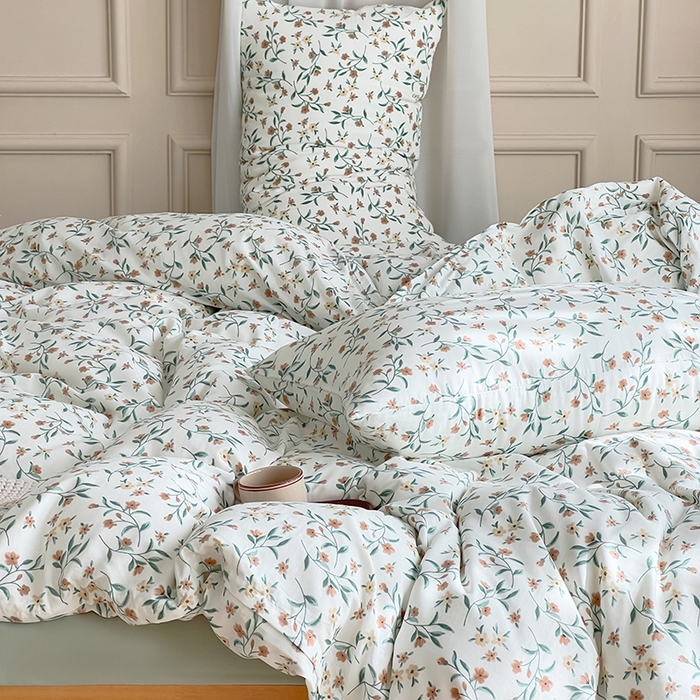 91家纺网 家纺一手货源 找家纺 窝米 2023秋季新品全棉双层纱四件套系列 晚秋