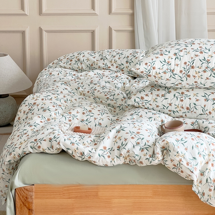 91家纺网 家纺一手货源 找家纺 窝米 2023秋季新品全棉双层纱四件套系列 晚秋