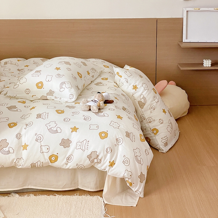 91家纺网 家纺一手货源 找家纺 （总）窝米 2023秋季新品全棉双层纱四件套系列