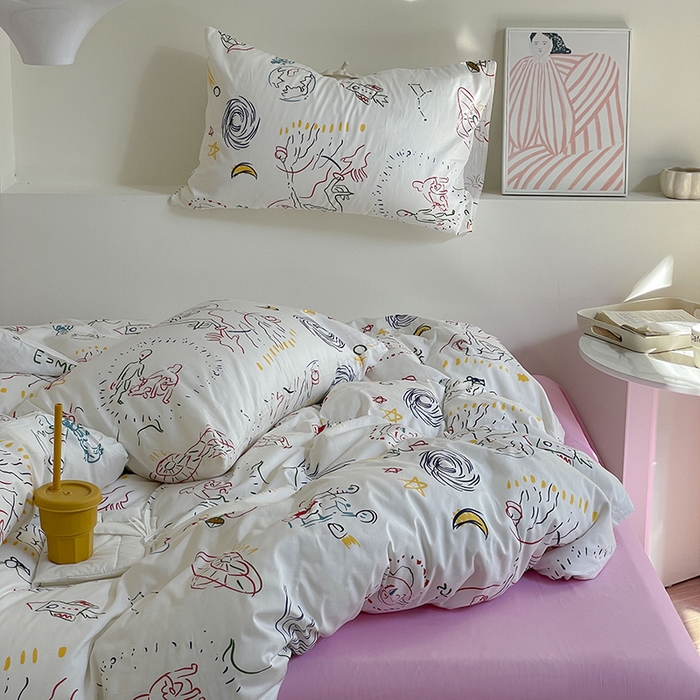 91家纺网 家纺一手货源 找家纺 窝米 2024春季新品13370全棉四件套系列 幻想曲