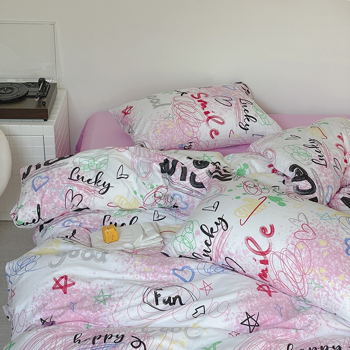 91家纺网 家纺一手货源 找家纺 窝米 2024春季新品13370全棉四件套系列 浅梦空间