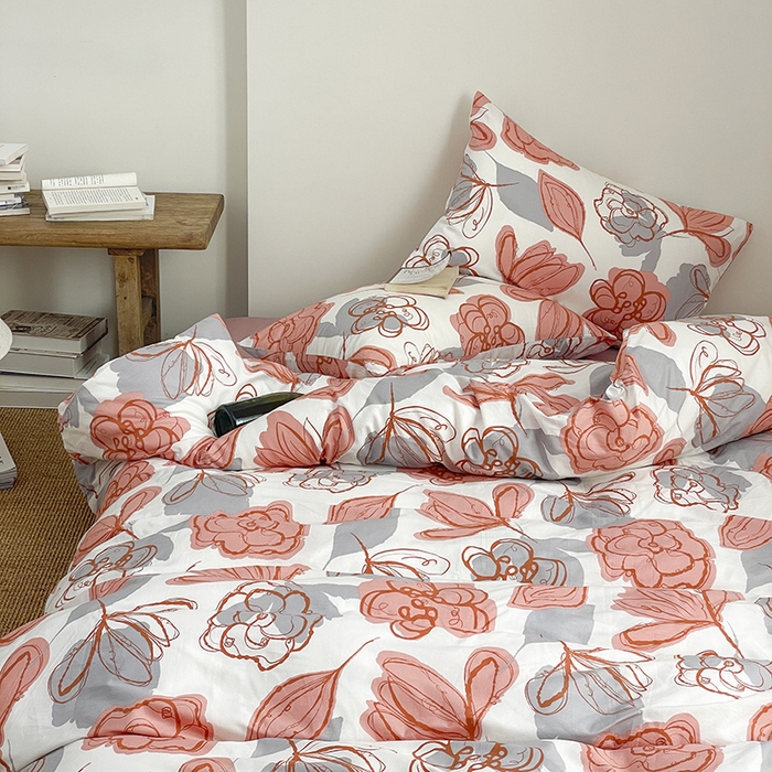 91家纺网 家纺一手货源 找家纺 窝米 2024春季新品13370全棉四件套系列 墨语