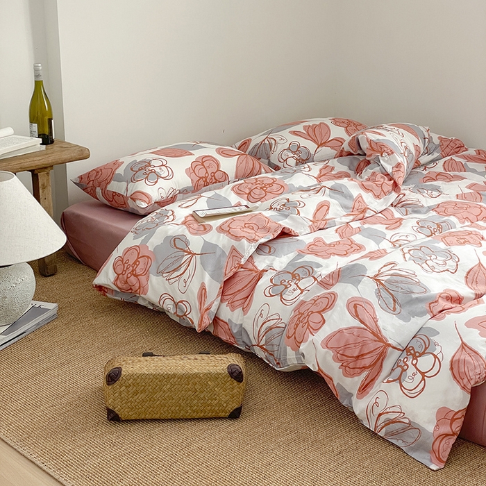 91家纺网 家纺一手货源 找家纺 窝米 2024春季新品13370全棉四件套系列 墨语