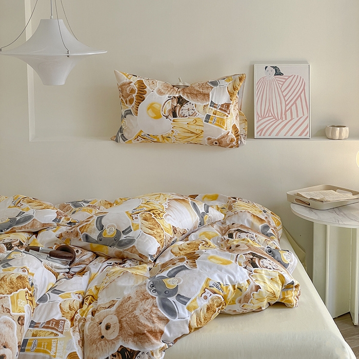 91家纺网 家纺一手货源 找家纺 窝米 2024春季新品13370全棉四件套系列 贝拉熊