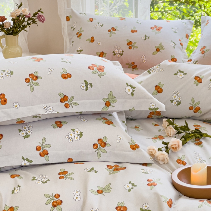 91家纺网 家纺一手货源 找家纺 伊而梦 2023新款小清新全棉磨毛印花四件套系列 悠果