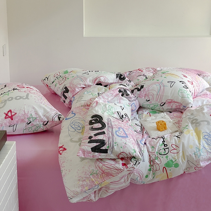 91家纺网 家纺一手货源 找家纺 窝米 2024春季新品13370全棉四件套系列 浅梦空间