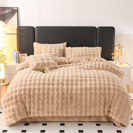 91家纺网 家纺一手货源 找家纺 （总）寐时代 2023新款亲肤舒适高克重加厚保暖兔毛四件套