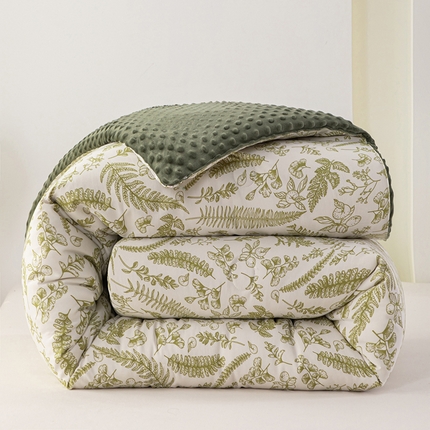 91家纺网 家纺一手货源 找家纺 （总）爱宝被业 2025新款棉麻双层纱豆豆绒被芯