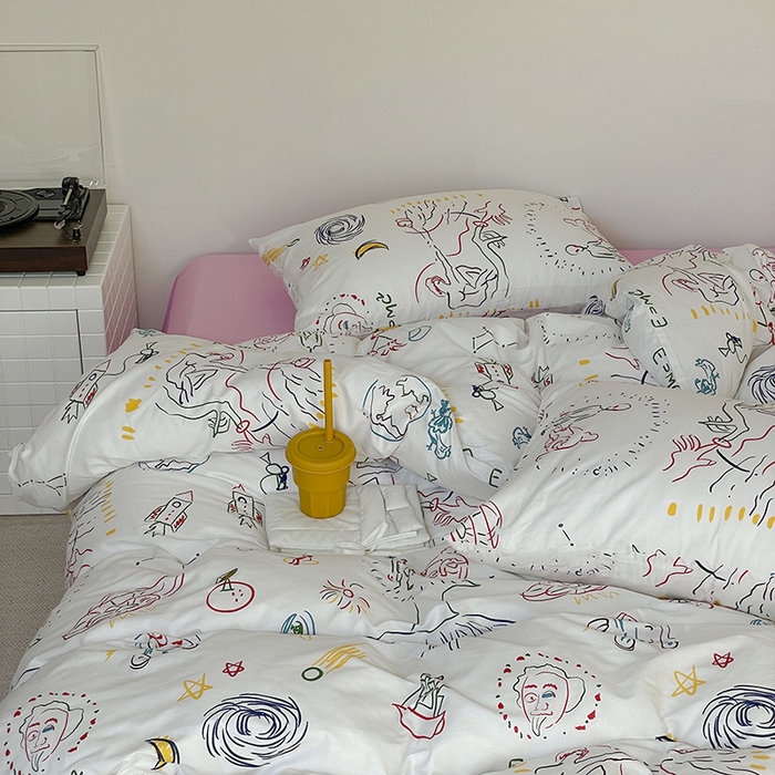 91家纺网 家纺一手货源 找家纺 窝米 2024春季新品13370全棉四件套系列 幻想曲