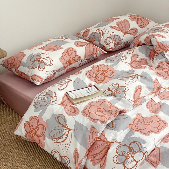 91家纺网 家纺一手货源 找家纺 窝米 2024春季新品13370全棉四件套系列 墨语