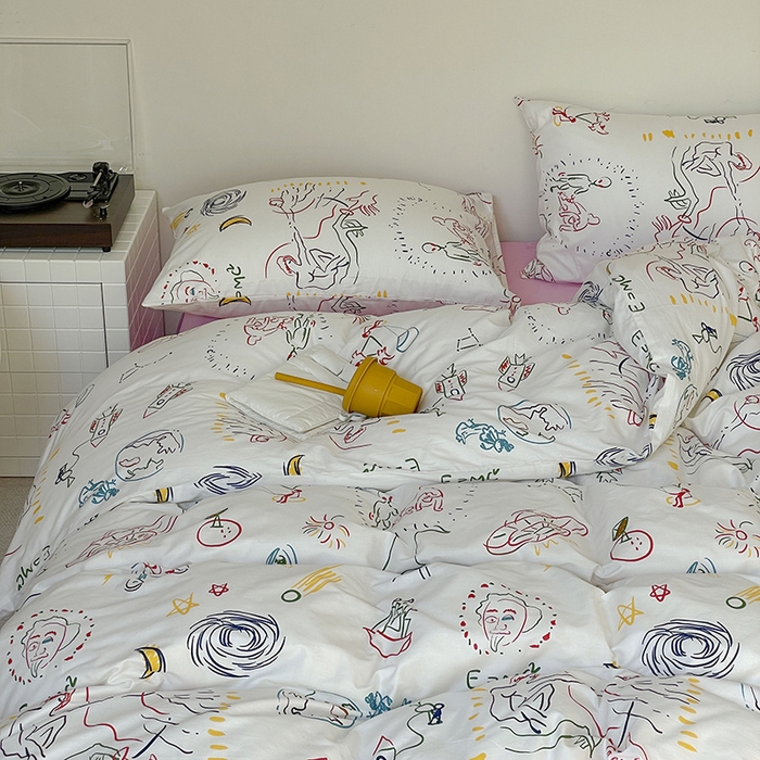 91家纺网 家纺一手货源 找家纺 窝米 2024春季新品13370全棉四件套系列 幻想曲