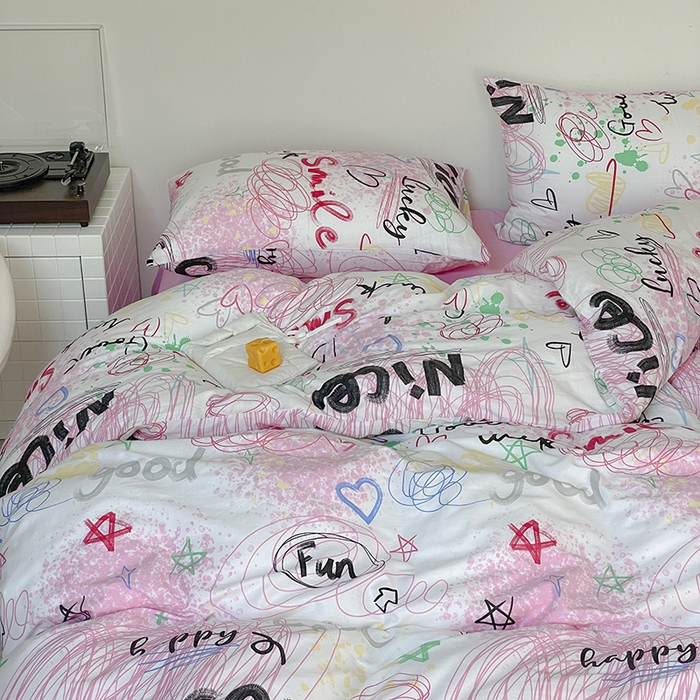 91家纺网 家纺一手货源 找家纺 窝米 2024春季新品13370全棉四件套系列 浅梦空间