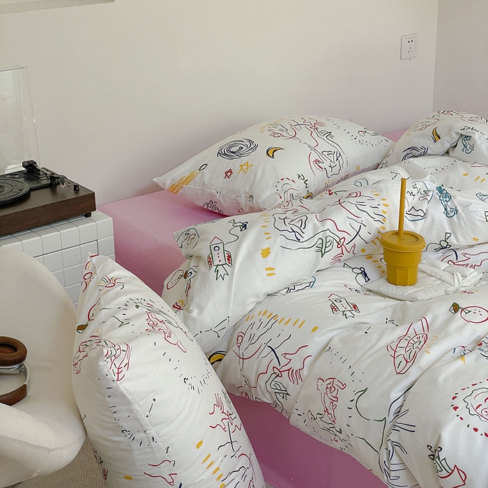 91家纺网 家纺一手货源 找家纺 窝米 2024春季新品13370全棉四件套系列 幻想曲