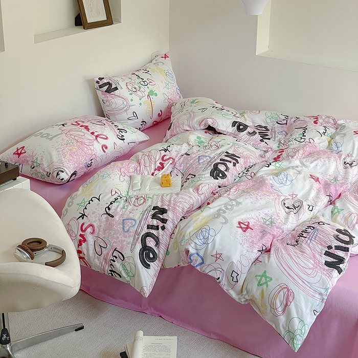 91家纺网 家纺一手货源 找家纺 窝米 2024春季新品13370全棉四件套系列 浅梦空间