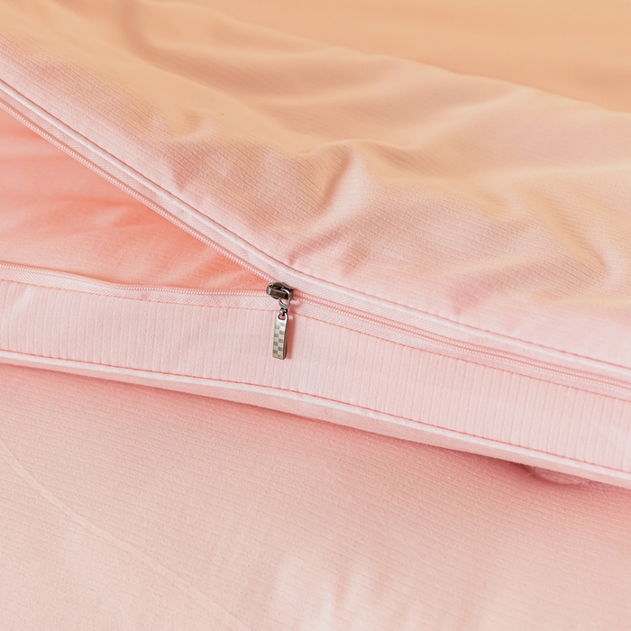 91家纺网 家纺一手货源 找家纺 瑜珠 2025超柔云感拉链二合一大豆被子母被冬被春秋被粉玉