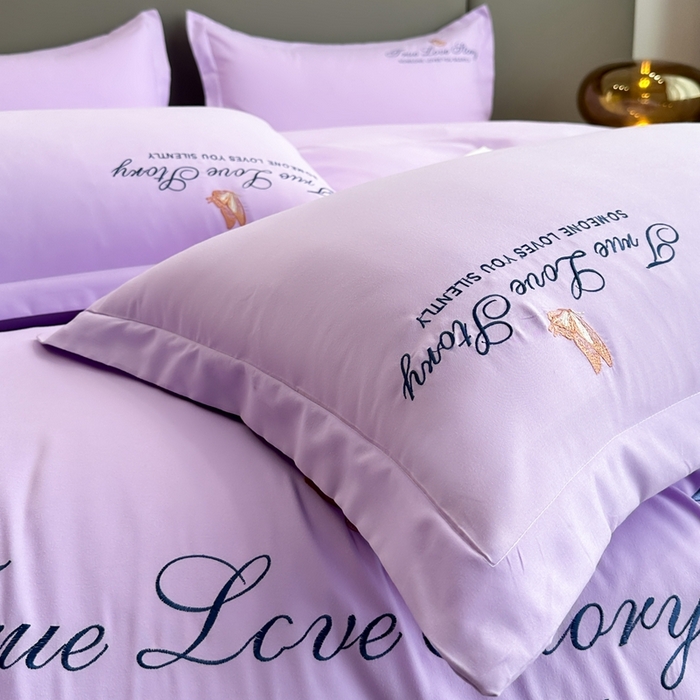 91家纺网 家纺一手货源 找家纺 （总）聚莹家纺家纺 2023新款重工刺绣水洗棉磨毛四件套-花漾系列