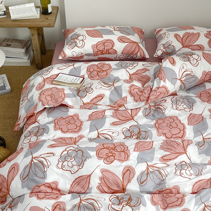 91家纺网 家纺一手货源 找家纺 窝米 2024春季新品13370全棉四件套系列 墨语