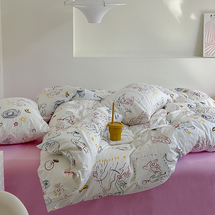 91家纺网 家纺一手货源 找家纺 窝米 2024春季新品13370全棉四件套系列 幻想曲