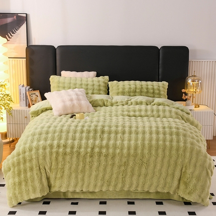 91家纺网 家纺一手货源 找家纺 （总）寐时代 2023新款亲肤舒适高克重加厚保暖兔毛四件套