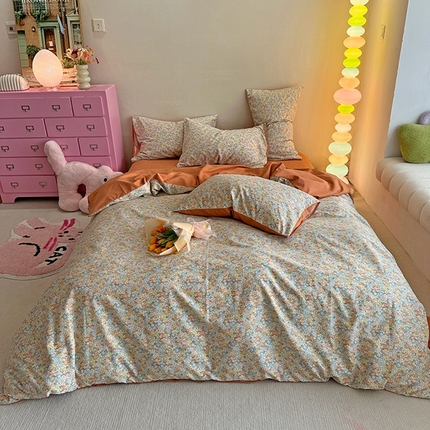 91家纺网 家纺一手货源 找家纺 千朵 2023新款全棉生态磨毛四件套第三批 爱情密码