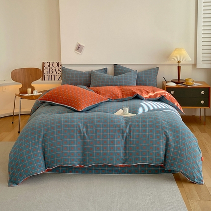 91家纺网 家纺一手货源 找家纺 （总）春皖家纺 2023新款提花两用双层纱单品套件系列 -四件套