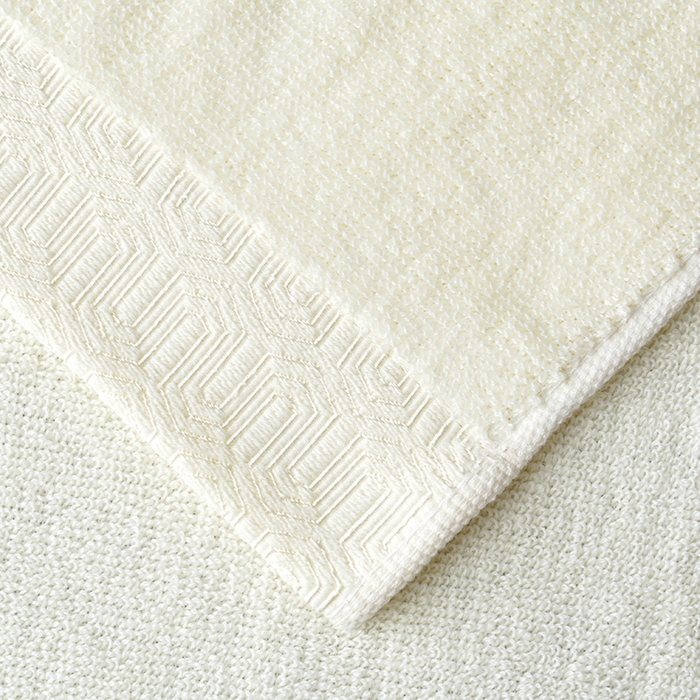91家纺网 家纺一手货源 找家纺 朴尔家纺-毛巾被 2023新款全棉32股酒店风迷宫格加厚毛巾浴巾组合 35*75cm毛巾迷宫格-奶油白