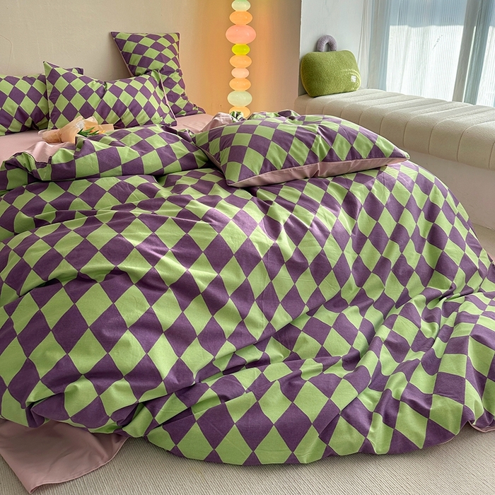 91家纺网 家纺一手货源 找家纺 千朵 2023新款全棉生态磨毛四件套第三批 晴琳紫