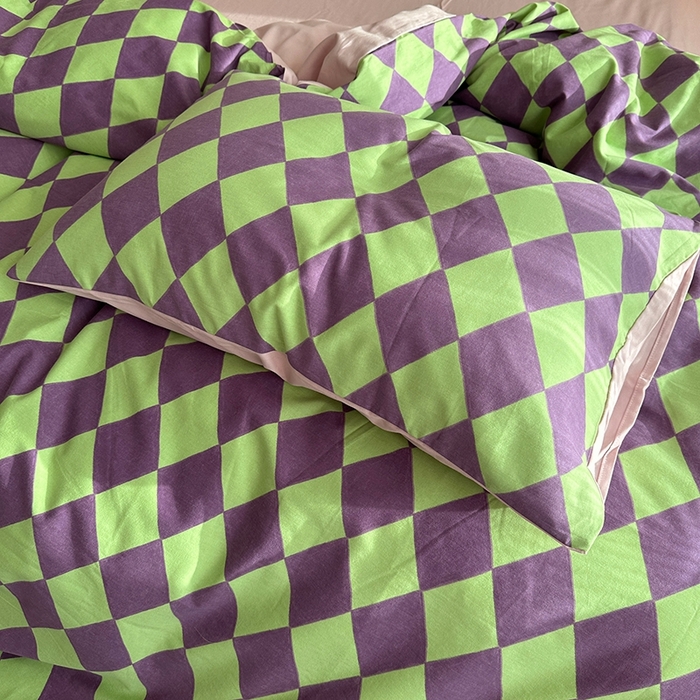 91家纺网 家纺一手货源 找家纺 千朵 2023新款全棉生态磨毛四件套第三批 晴琳紫