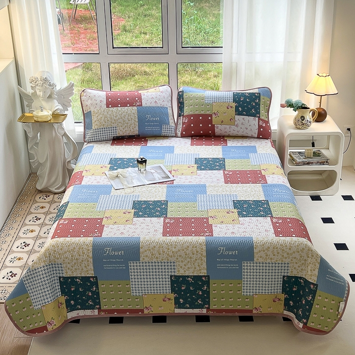 91家纺网 家纺一手货源 找家纺 2024新款40支棉加绒单床盖三件套双面可用全棉加厚婴儿绒 春雨绵绵