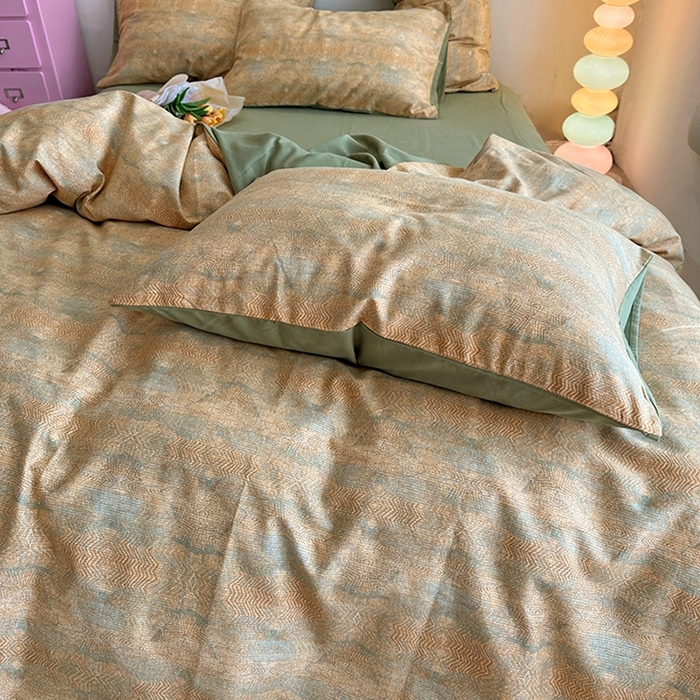 91家纺网 家纺一手货源 找家纺 千朵 2023新款全棉生态磨毛四件套第三批 拾秋黄