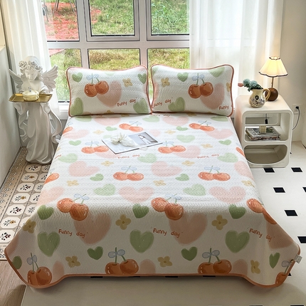 2024新款40支棉加绒单床盖三件套双面可用全棉加厚婴儿绒 果然好甜