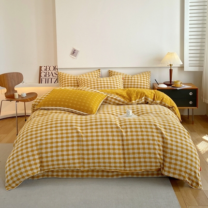 91家纺网 家纺一手货源 找家纺 （总）春皖家纺 2023新款提花两用双层纱单品套件系列 -四件套