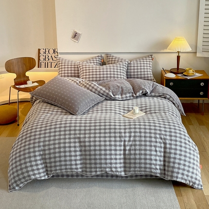 91家纺网 家纺一手货源 找家纺 （总）春皖家纺 2023新款提花两用双层纱单品套件系列 -四件套