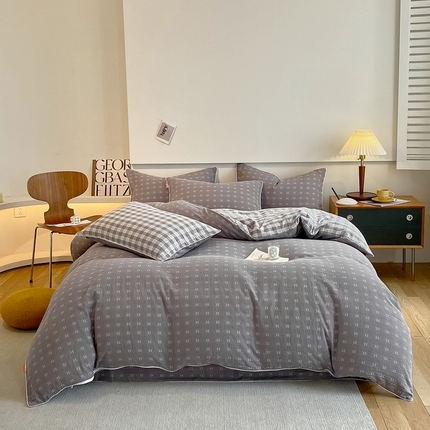 91家纺网 家纺一手货源 找家纺 （总）春皖家纺 2023新款提花两用双层纱单品套件系列 -四件套