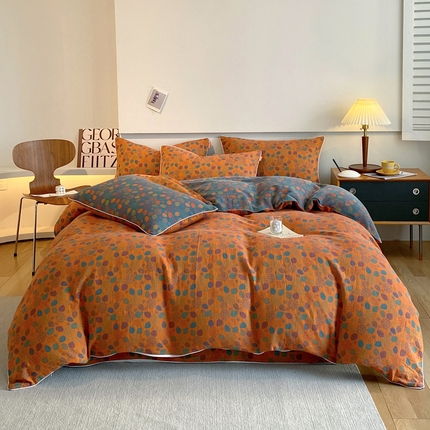 91家纺网 家纺一手货源 找家纺 （总）春皖家纺 2023新款提花两用双层纱单品套件系列 -四件套