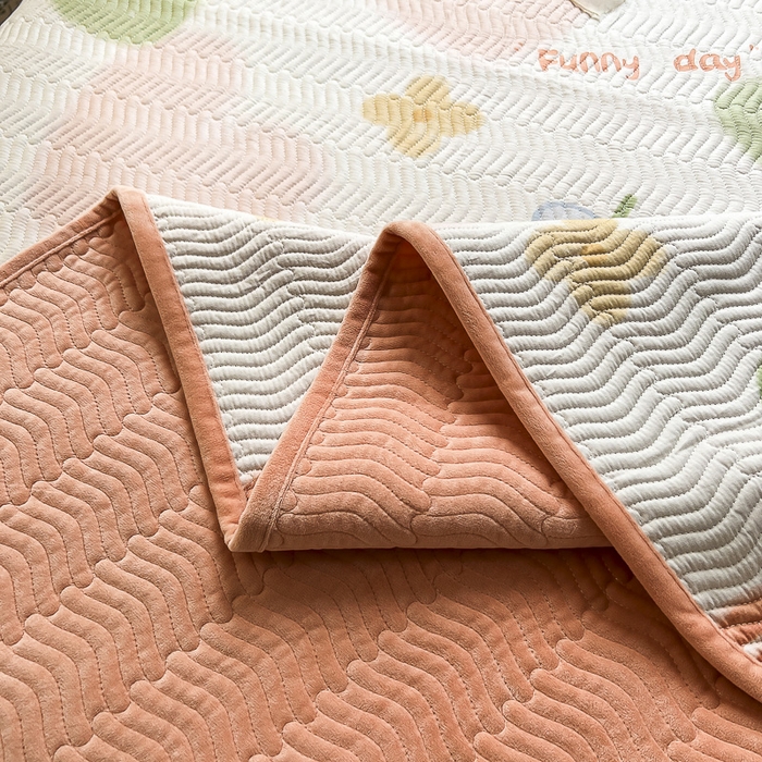 91家纺网 家纺一手货源 找家纺 2024新款40支棉加绒单床盖三件套双面可用全棉加厚婴儿绒 果然好甜