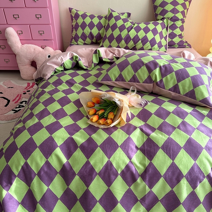 91家纺网 家纺一手货源 找家纺 千朵 2023新款全棉生态磨毛四件套第三批 晴琳紫