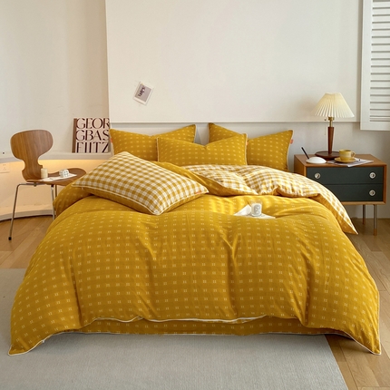 91家纺网 家纺一手货源 找家纺 （总）春皖家纺 2023新款提花两用双层纱单品套件系列 -四件套