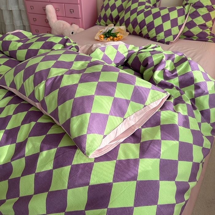 91家纺网 家纺一手货源 找家纺 千朵 2023新款全棉生态磨毛四件套第三批 晴琳紫