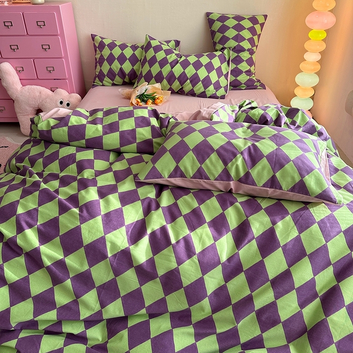 91家纺网 家纺一手货源 找家纺 千朵 2023新款全棉生态磨毛四件套第三批 晴琳紫