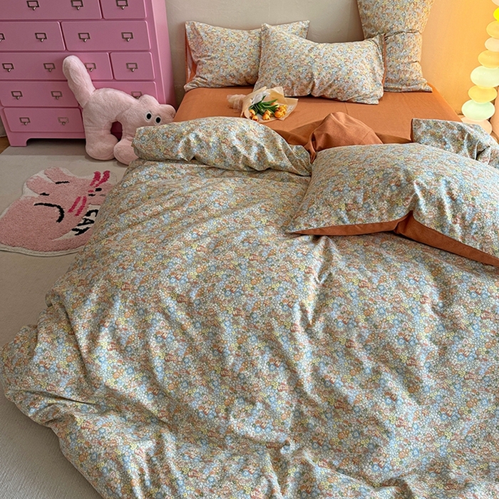 91家纺网 家纺一手货源 找家纺 千朵 2023新款全棉生态磨毛四件套第三批 爱情密码