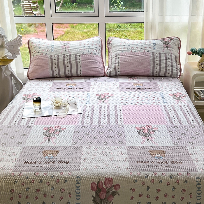 91家纺网 家纺一手货源 找家纺 2024新款40支棉加绒单床盖三件套双面可用全棉加厚婴儿绒 盈盈花语