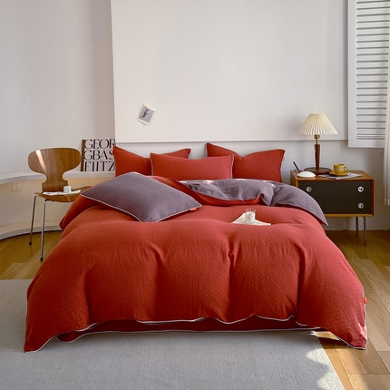 91家纺网 家纺一手货源 找家纺 （总）春皖家纺 2023新款提花两用双层纱单品套件系列 -四件套