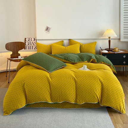 91家纺网 家纺一手货源 找家纺 （总）春皖家纺 2023新款提花两用双层纱单品套件系列 -四件套