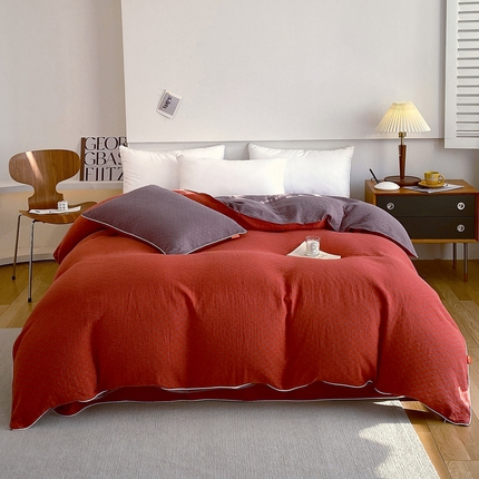 91家纺网 家纺一手货源 找家纺 （总）春皖家纺 2023新款提花两用双层纱单品套件系列 -单被套