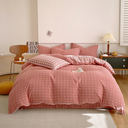 91家纺网 家纺一手货源 找家纺 （总）春皖家纺 2023新款提花两用双层纱单品套件系列 -四件套