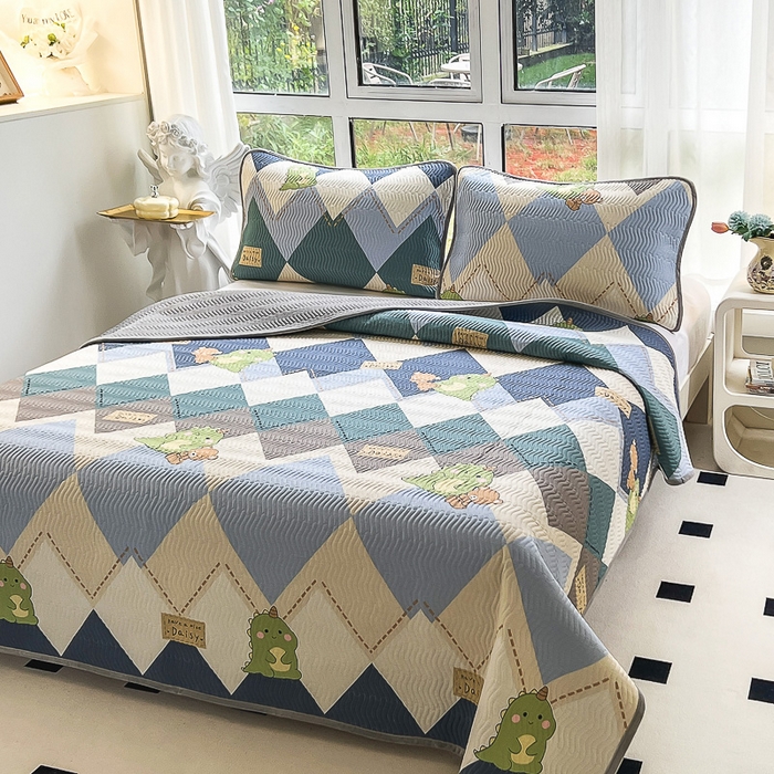 91家纺网 家纺一手货源 找家纺 2024新款40支棉加绒单床盖三件套双面可用全棉加厚婴儿绒 淘淘龙