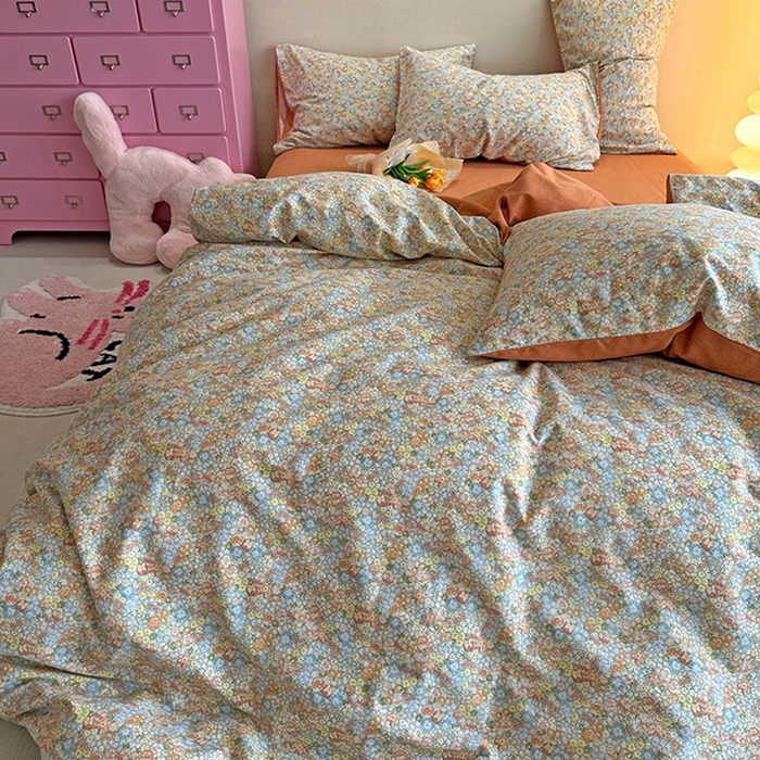 91家纺网 家纺一手货源 找家纺 千朵 2023新款全棉生态磨毛四件套第三批 爱情密码