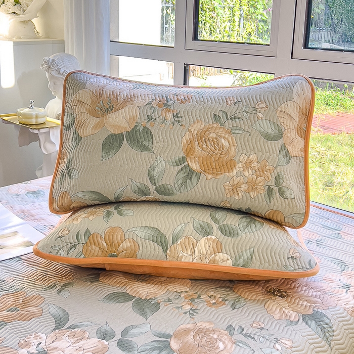 91家纺网 家纺一手货源 找家纺 2024新款40支棉加绒单床盖三件套双面可用全棉加厚婴儿绒 云花妙染